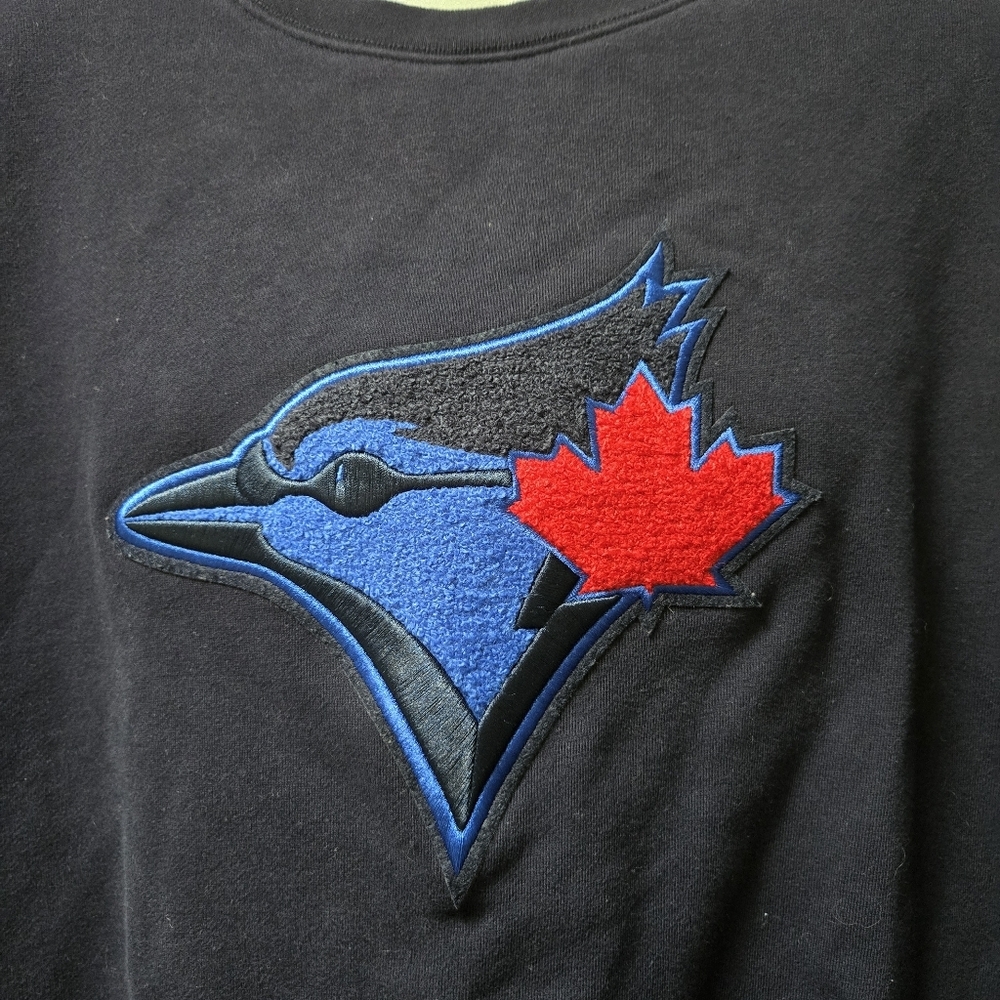 Pro Standard Toronto Blue Jays Embroidered Crewneck Sweatshirt MLB Navy - Picture 3 of 9